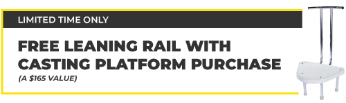 free leaning rail with casting platform promo graphic