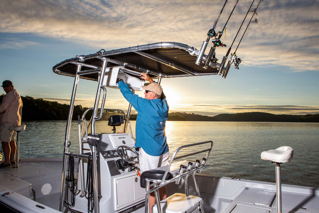 fishmaster electronics box in use on boat